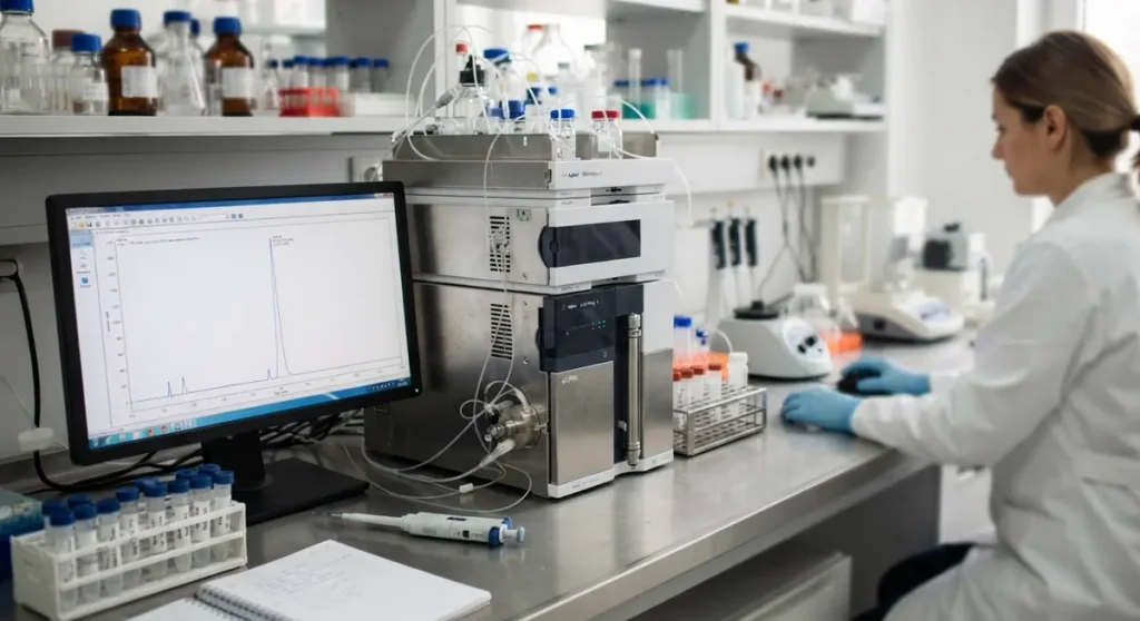Analitička kontrola čistoće provodi se HPLC metodom za svaku seriju