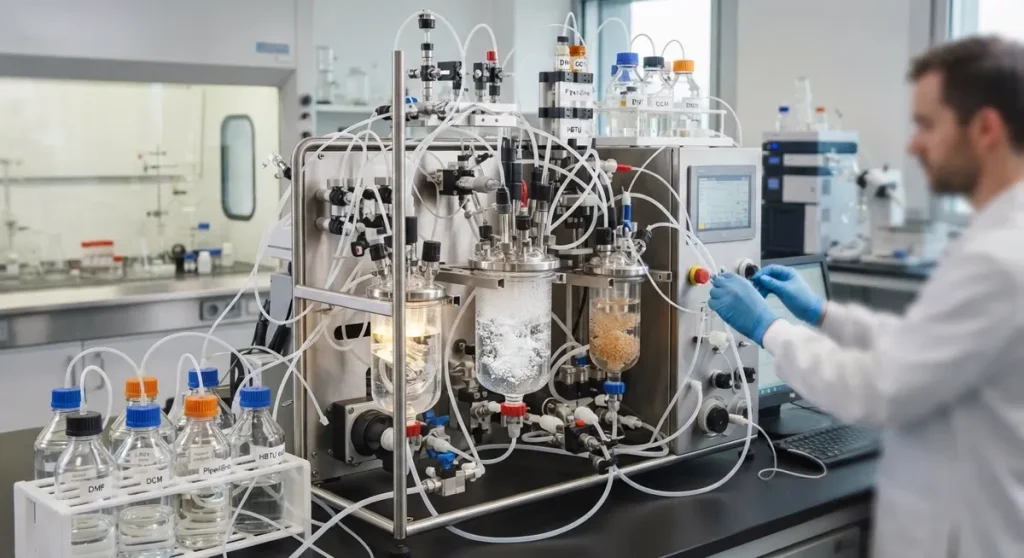 Sinteza u čvrstoj fazi temelj je proizvodnje istraživačkih peptida.